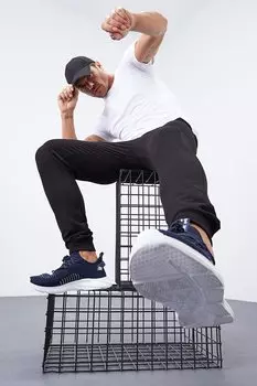 Черный классический мужской спортивный костюм с карманами и стандартными манжетами TOMMYLIFE