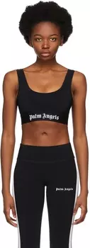 Черный классический спортивный бюстгальтер с логотипом Palm Angels