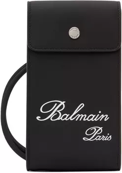 Черный клатч из искусственной кожи Balmain