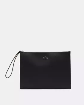 Черный клатч на молнии Lacoste