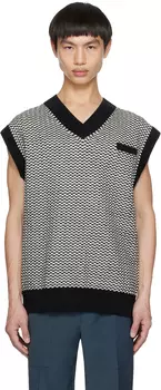 Черный клетчатый жилет Helmut Lang