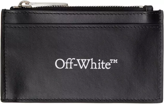 Черный книжный держатель для карт на молнии Off-White