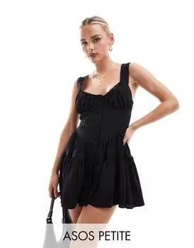 Черный комбинезон-бюстье ASOS DESIGN Petite