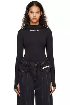 Черный комбинезон для йоги KIMHKIM