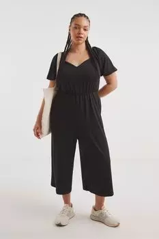 Черный комбинезон Люси с вырезом в форме сердца Simply Be, черный