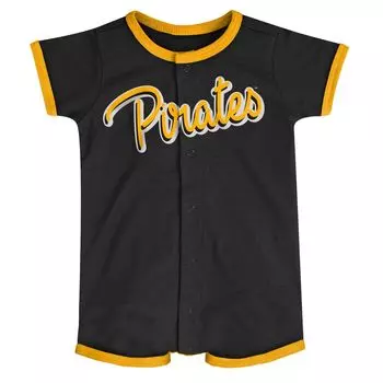 Черный комбинезон с полосками Power Hitter для новорожденных и младенцев Pittsburgh Pirates Outerstuff