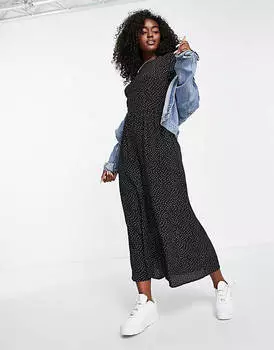 Черный комбинезон с пуговицами на спине ASOS DESIGN