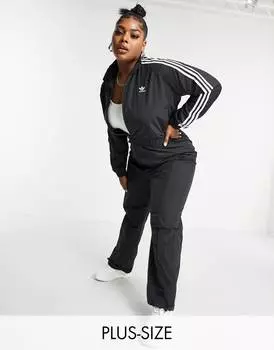 Черный комбинезон с тремя полосками adidas Originals Plus adicolor