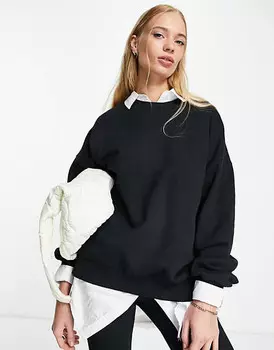 Черный комбинированный свитшот оверсайз ASOS DESIGN