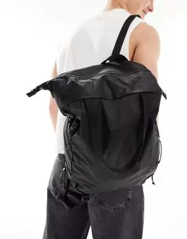 Черный компактный рюкзак и большая сумка с завязками ASOS DESIGN