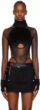 Черный конструктивный боди DIDU