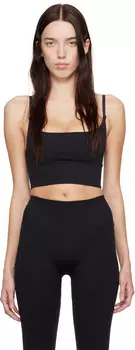 Черный контурный нейлоновый укороченный топ SKIMS