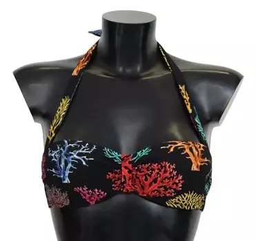 Черный коралловый принт купальник пляжная одежда бикини топ Dolce & Gabbana