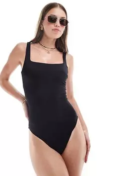 Черный корректирующий купальник ASOS DESIGN – Revenge
