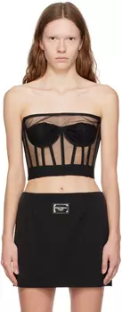 Черный корсет с прямым вырезом Dolce & Gabbana
