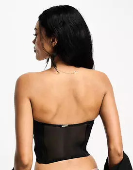 Черный корсетный бюстгальтер We Are We Wear Fuller Bust