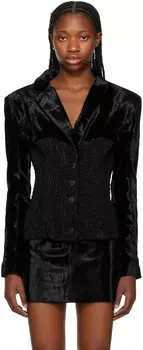 Черный корсетный пиджак Feben