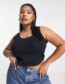 Черный корсетный топ Vero Moda