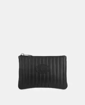 Черный кошелек-брелок из яловой кожи El Potro, черный