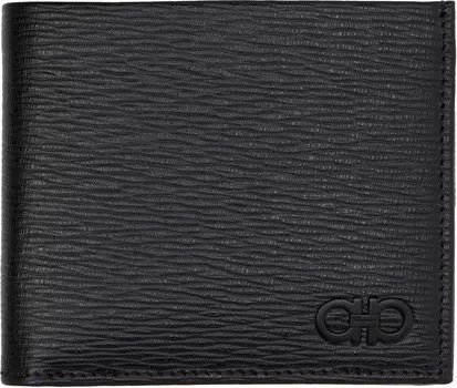 Черный кошелек Gancini с карманом для монет Ferragamo