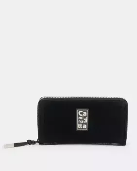 Черный кошелек из бумаги Caminatta