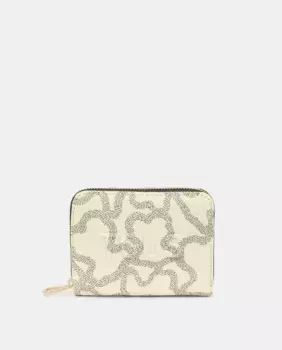 Черный кошелек Kaos Icon с принтом логотипа Tous, бежевый