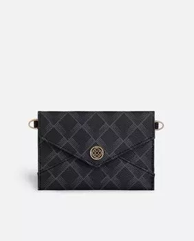 Черный кошелек Kensington среднего размера с застежкой-кнопкой и длинным ремешком Lonbali, черный