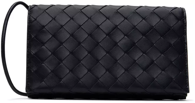 Черный кошелек на ремешке Bottega Veneta