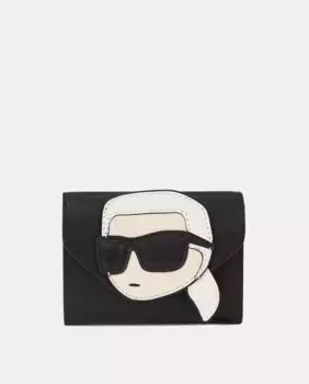 Черный кошелек с изображением Карла Лагерфельда Karl Lagerfeld, черный