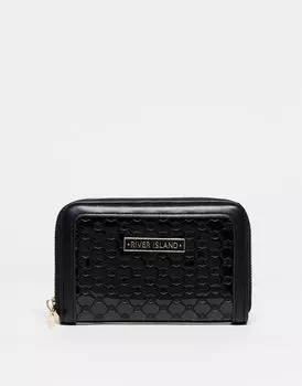 Черный кошелек с лаковым тиснением River Island