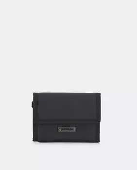 Черный кошелек с отделением для монет и застежкой на крючок Jo & Mr. Joe, черный