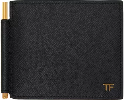 Черный кошелек с зажимом для денег TOM FORD