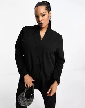 Черный костюм из джерси свободного кроя ASOS DESIGN Curve