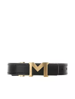Черный кожаный браслет Montblanc, золотой