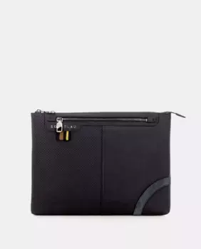 Черный кожаный держатель для документов Scharlau, чёрный