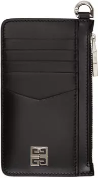 Черный кожаный футляр для карт на молнии 4G Givenchy