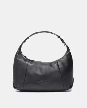 Черный кожаный хобо на молнии Hoff, черный
