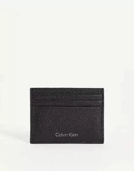 Черный кожаный картхолдер Calvin Klein