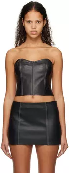 Черный кожаный корсет Veda Essex Reformation