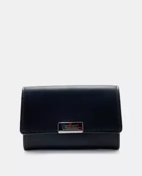 Черный кожаный кошелек с двойной ластовицей Pielnoble, черный