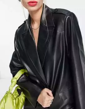 Черный кожаный пиджак 4th & Reckless