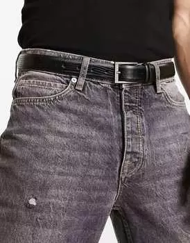 Черный кожаный ремень Barneys Originals