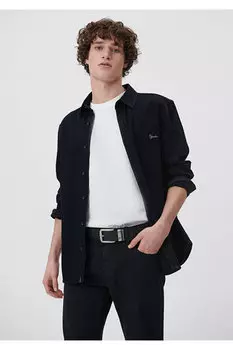 Черный кожаный ремень Mavi