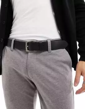 Черный кожаный ремень Only & Sons