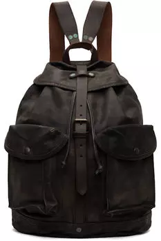 Черный кожаный рюкзак RRL