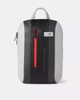 Черный кожаный рюкзак с отделением для iPad Piquadro, серый