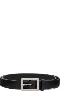 Черный кожаный узкий ремень Neighborhood