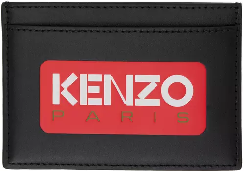 Черный кожаный визитница Kenzo Paris