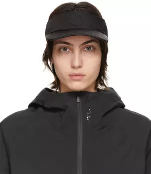 Черный козырек с логотипом из габардина Moncler