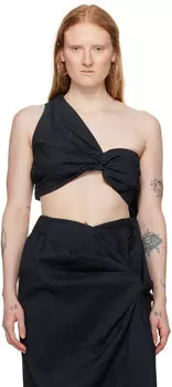 Черный крученый топ Issey Miyake